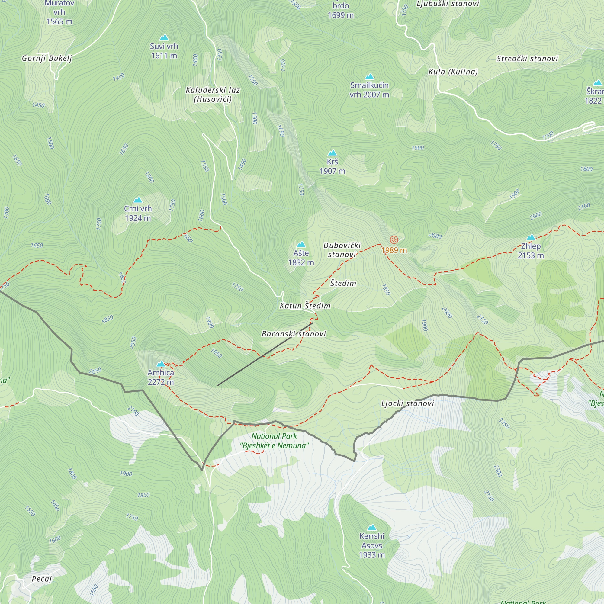 Planinarski dom Štedim map