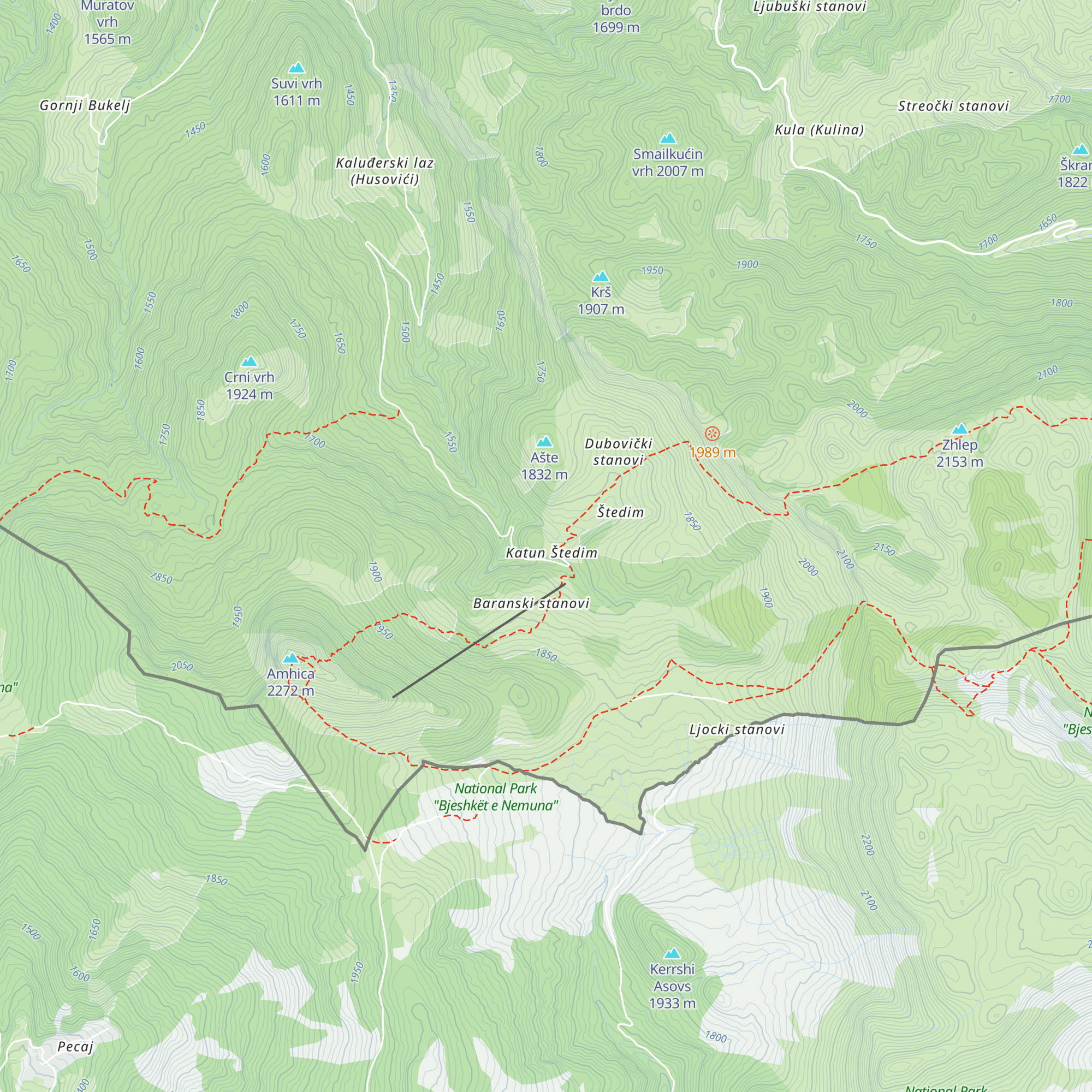 Planinarski dom Štedim map