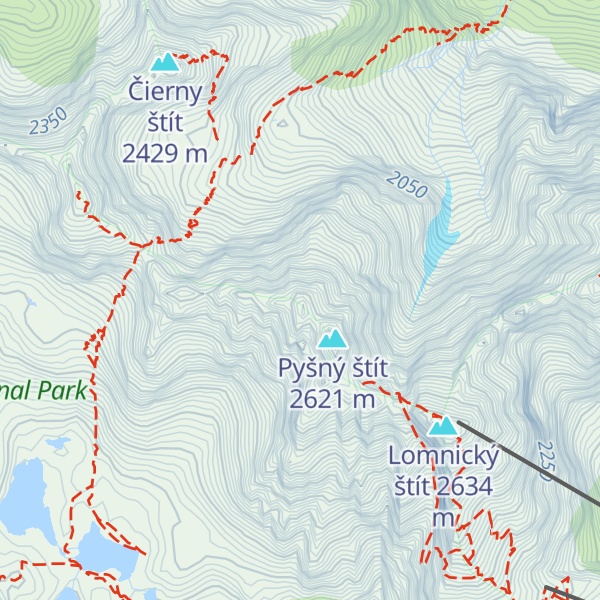 Map of Malý Pyšný štít