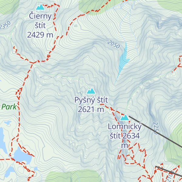 Map of Pyšný štít