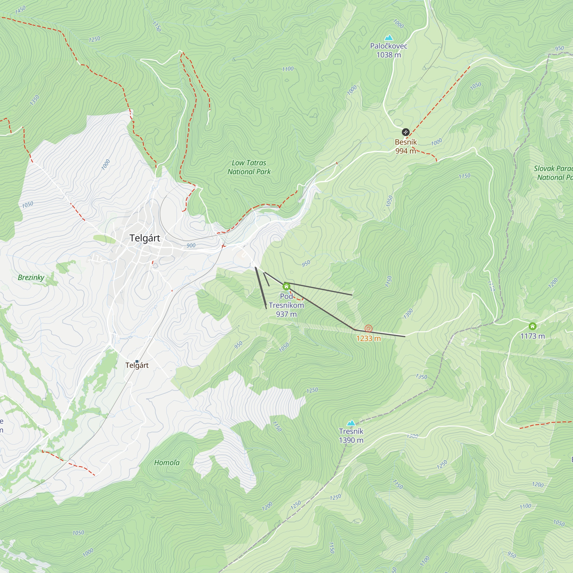 Pod Tresníkom map