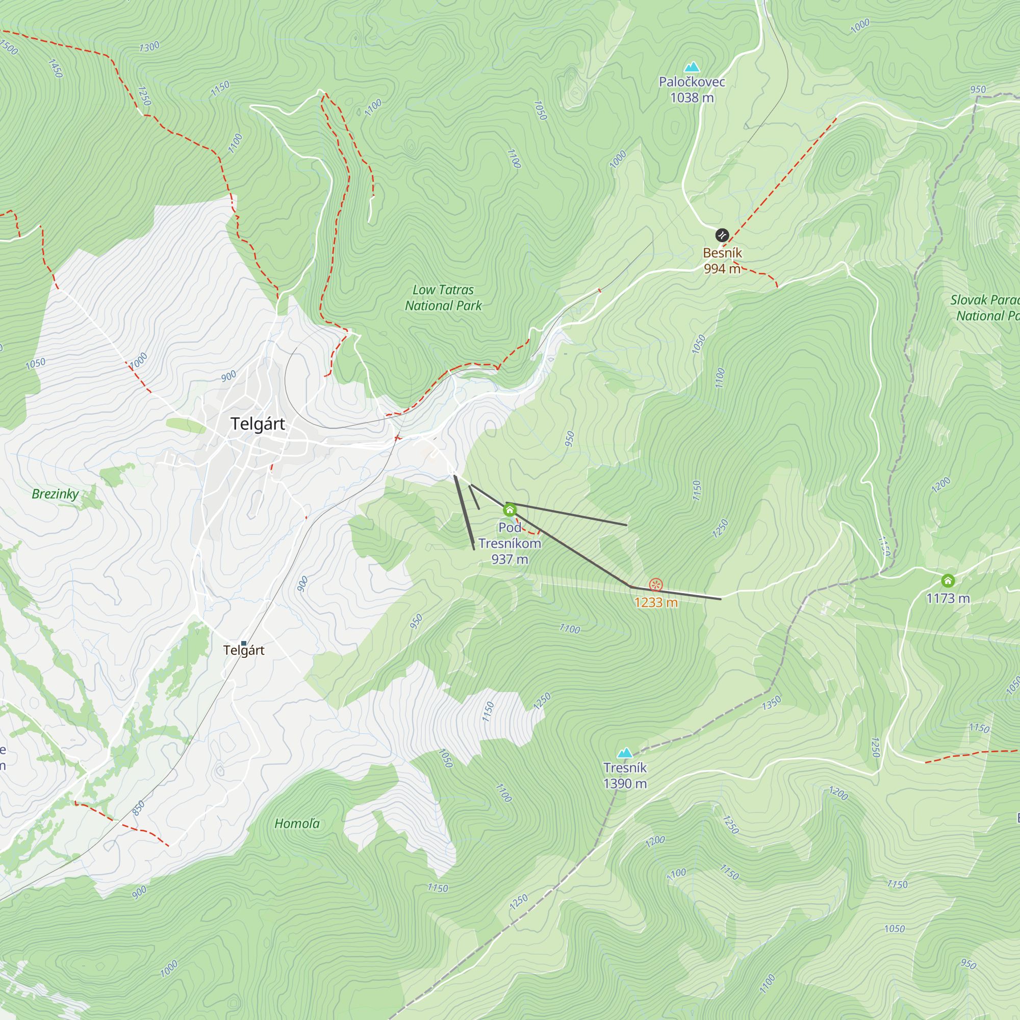 Pod Tresníkom map