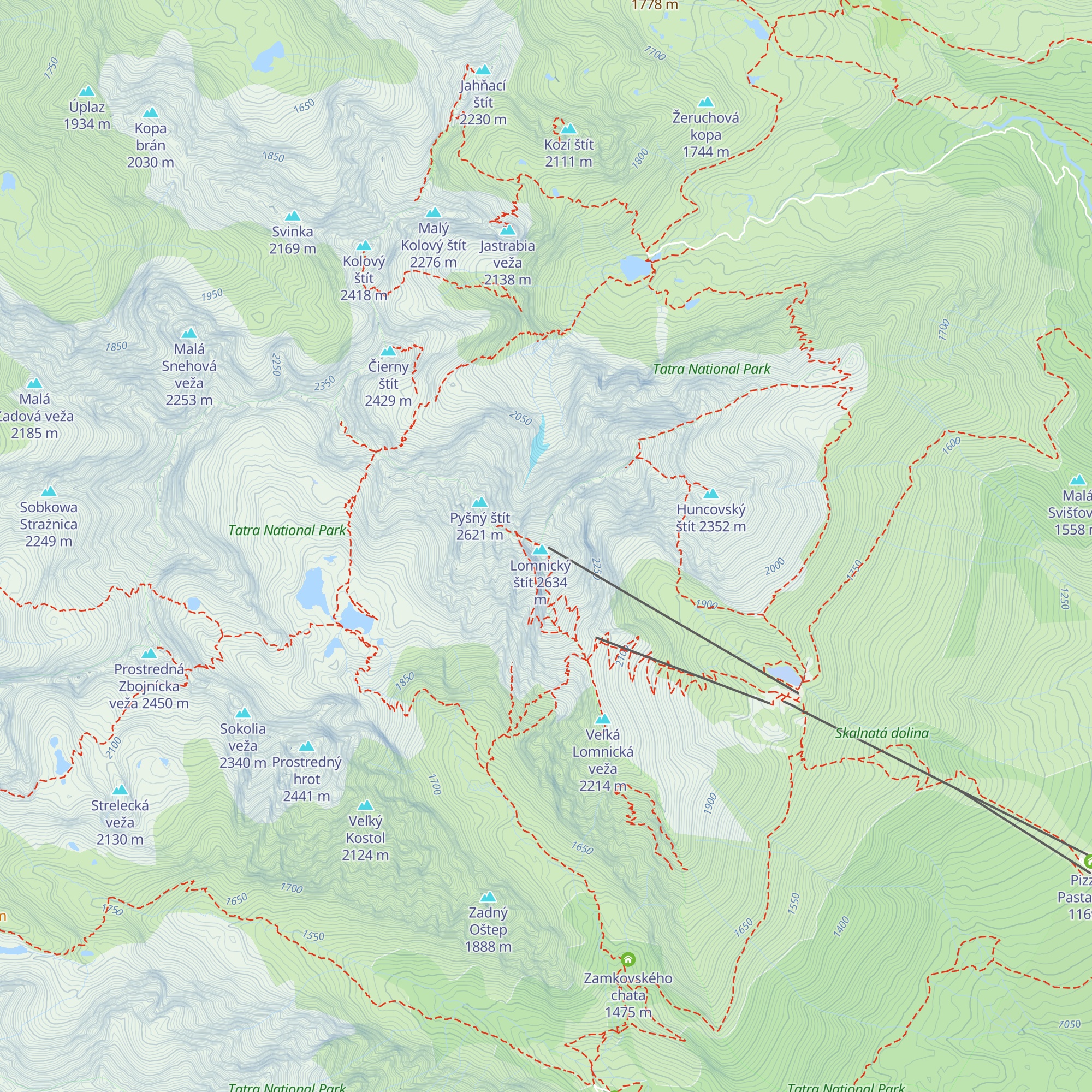 Stanica Lomnický štít map