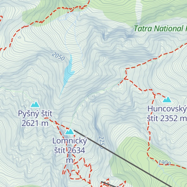 Map of Veľká Vidlová veža