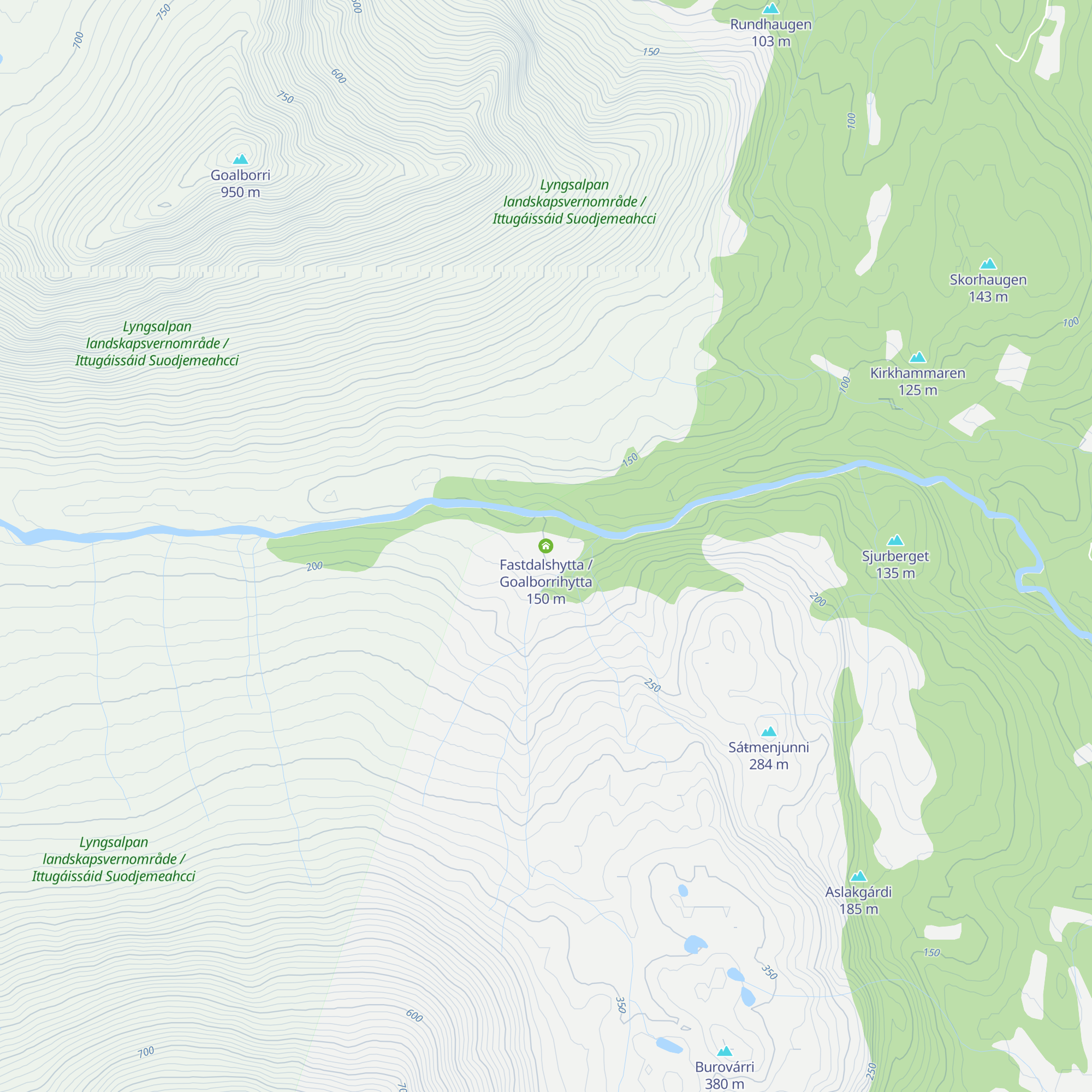 Fastdalshytta / Goalborrihytta map
