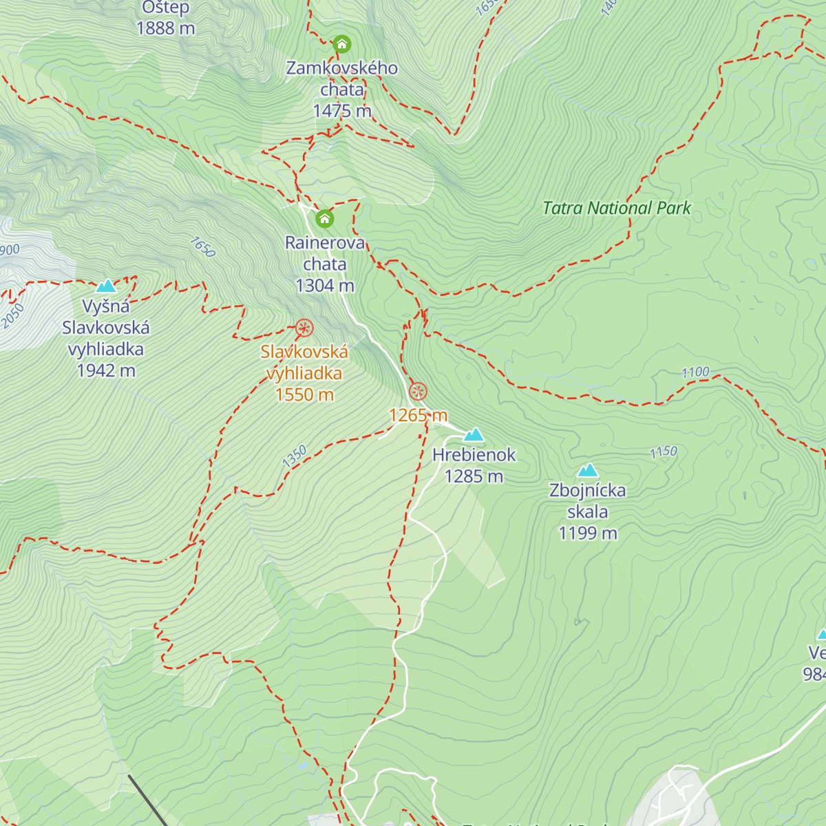 Horská ubytovňa Hrebienok map