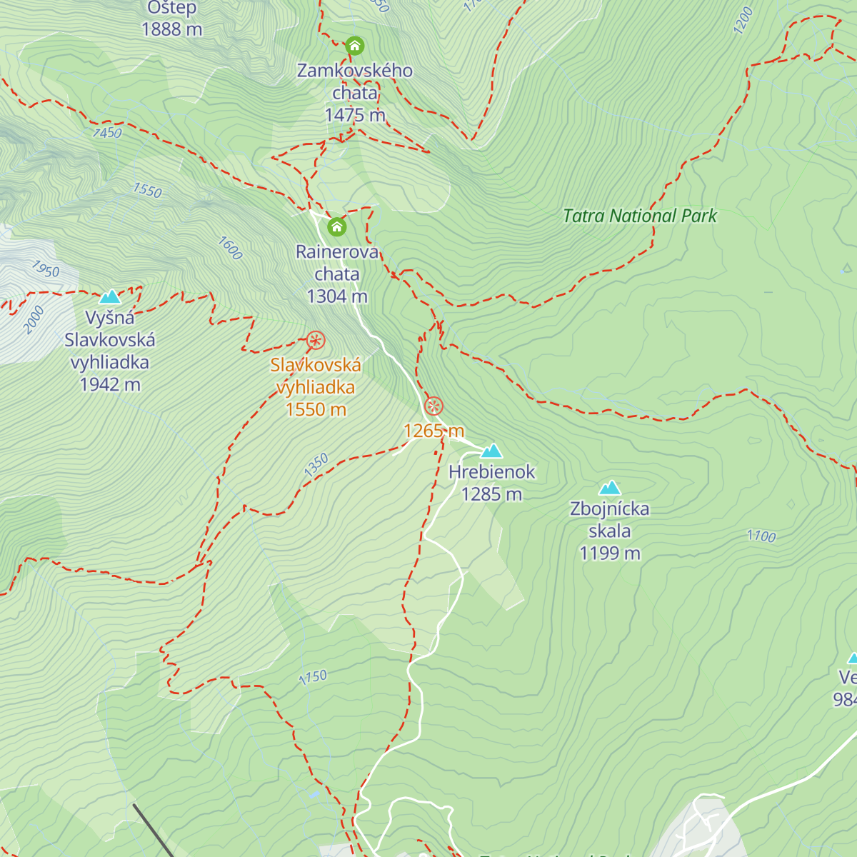 Horská ubytovňa Hrebienok map