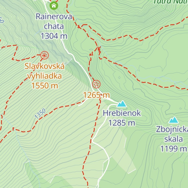 Map of Horská ubytovňa Hrebienok