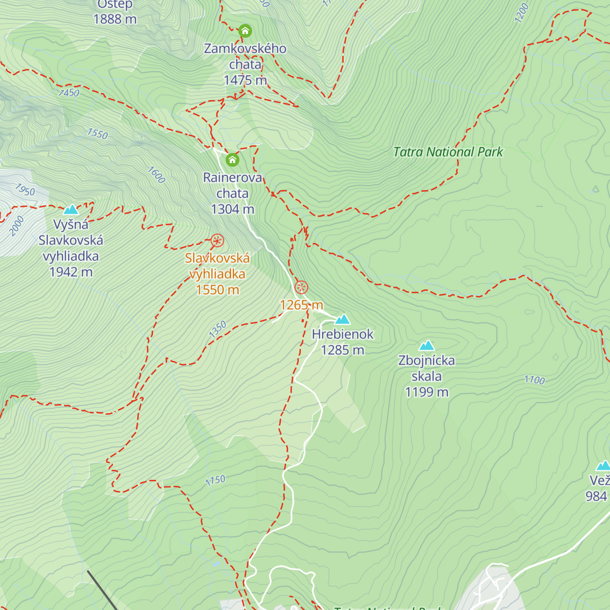 Hrebienok terasa map