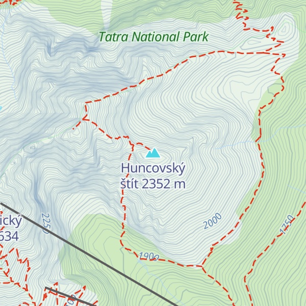 Map of Huncovský štít