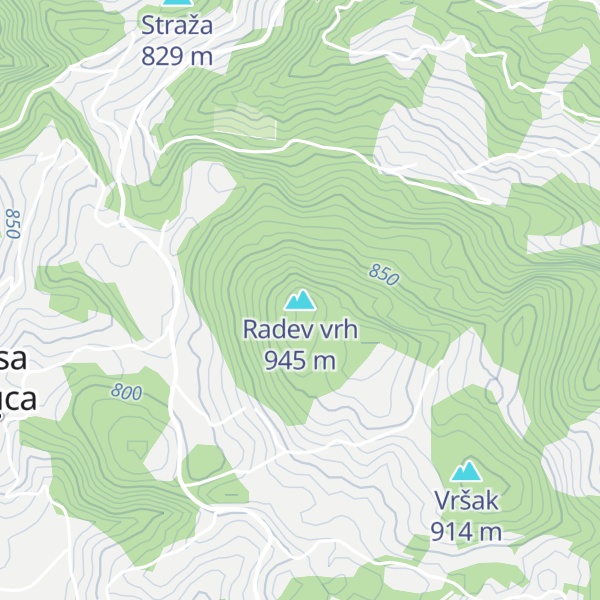Map of Radev vrh