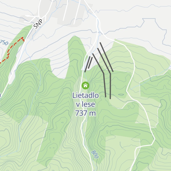 Map of Lietadlo v lese