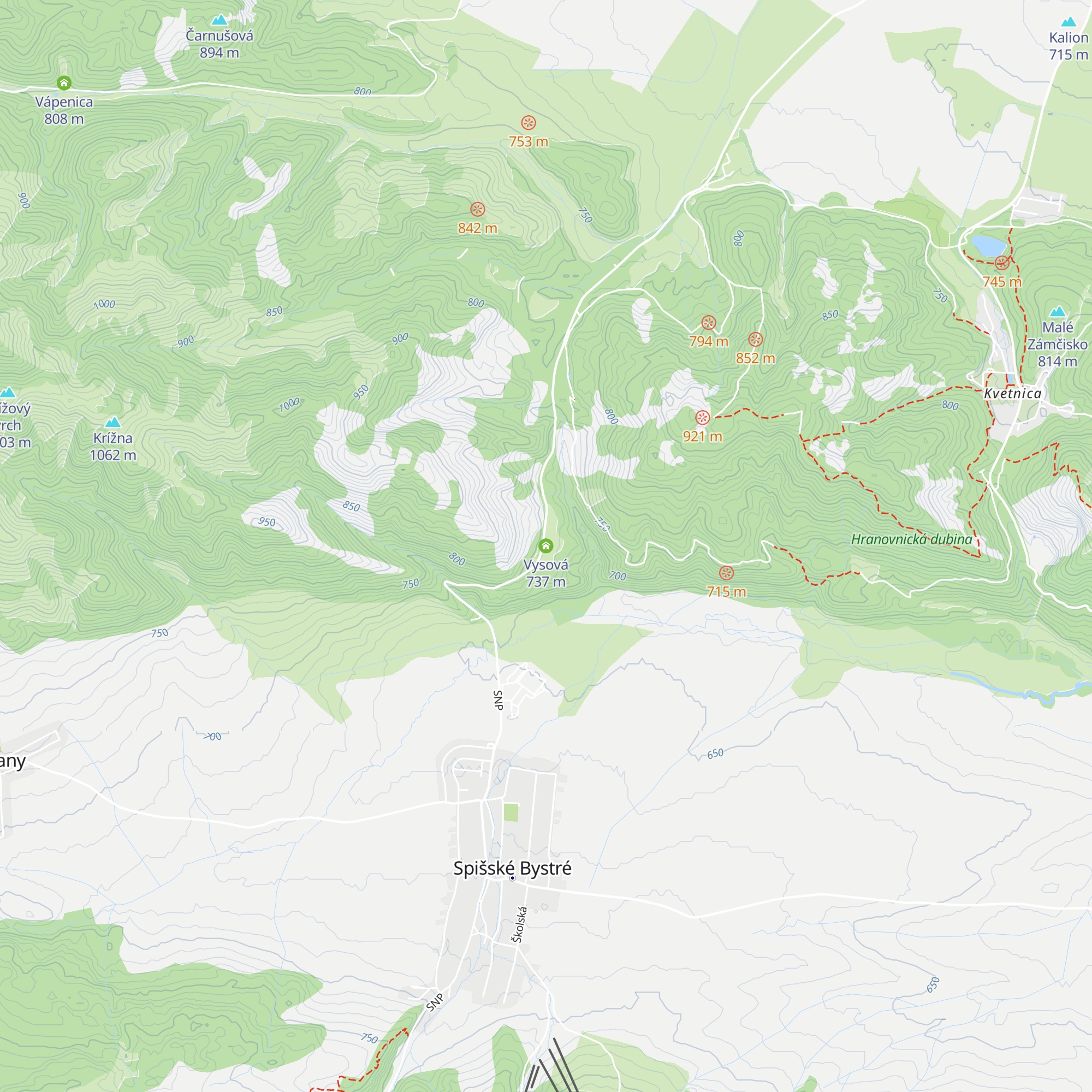 Vysová map