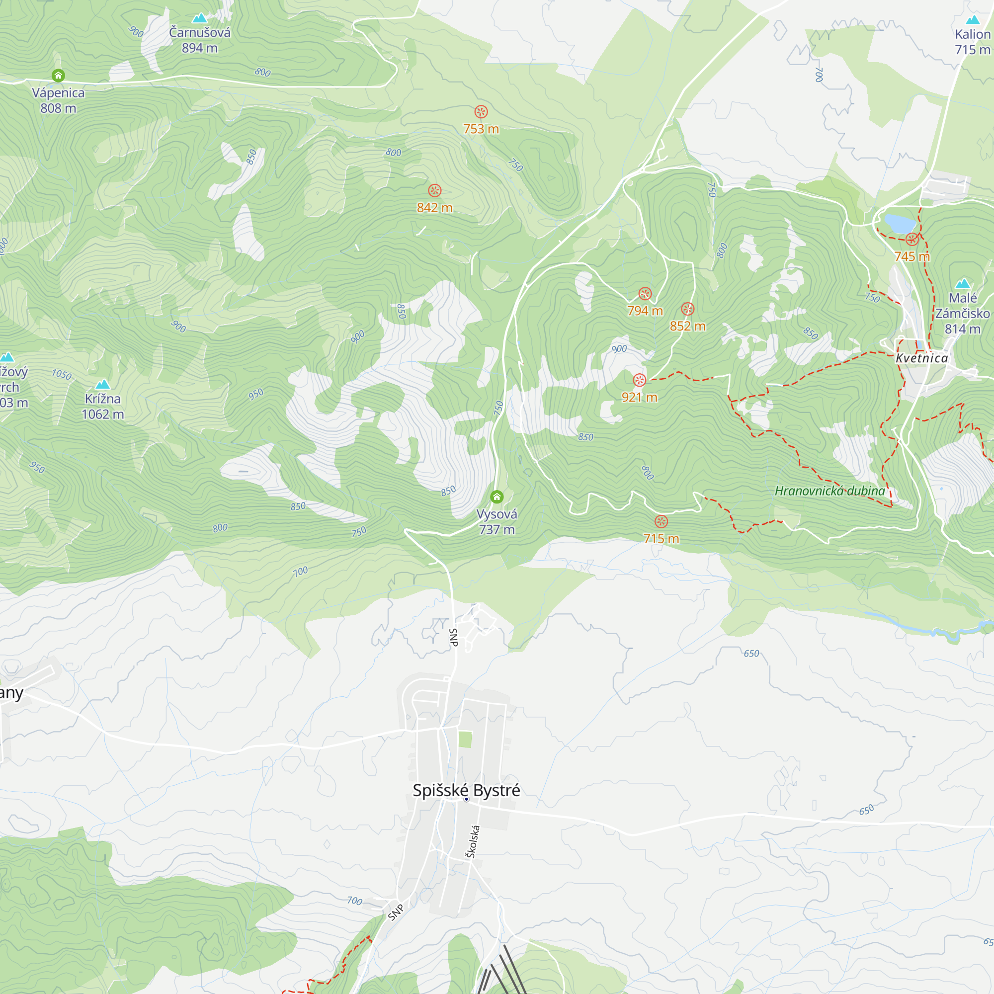 Vysová map