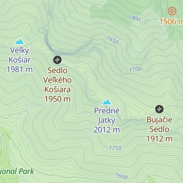 Map of Malý Košiar