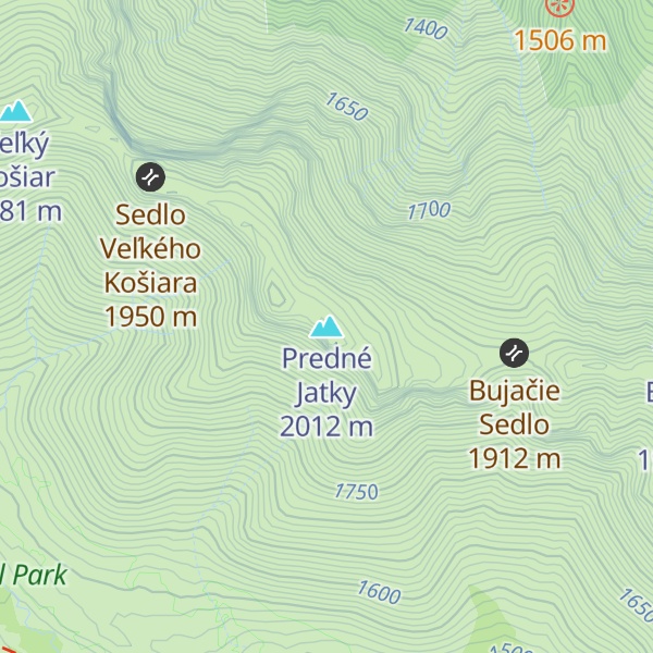 Map of Predné Jatky