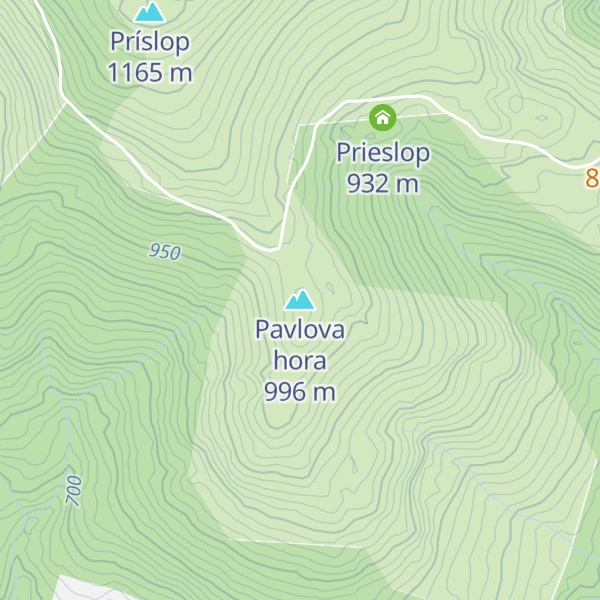 Map of Pavlova hora