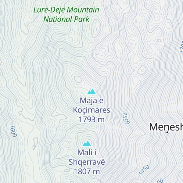 Map of Maja e Koçimares