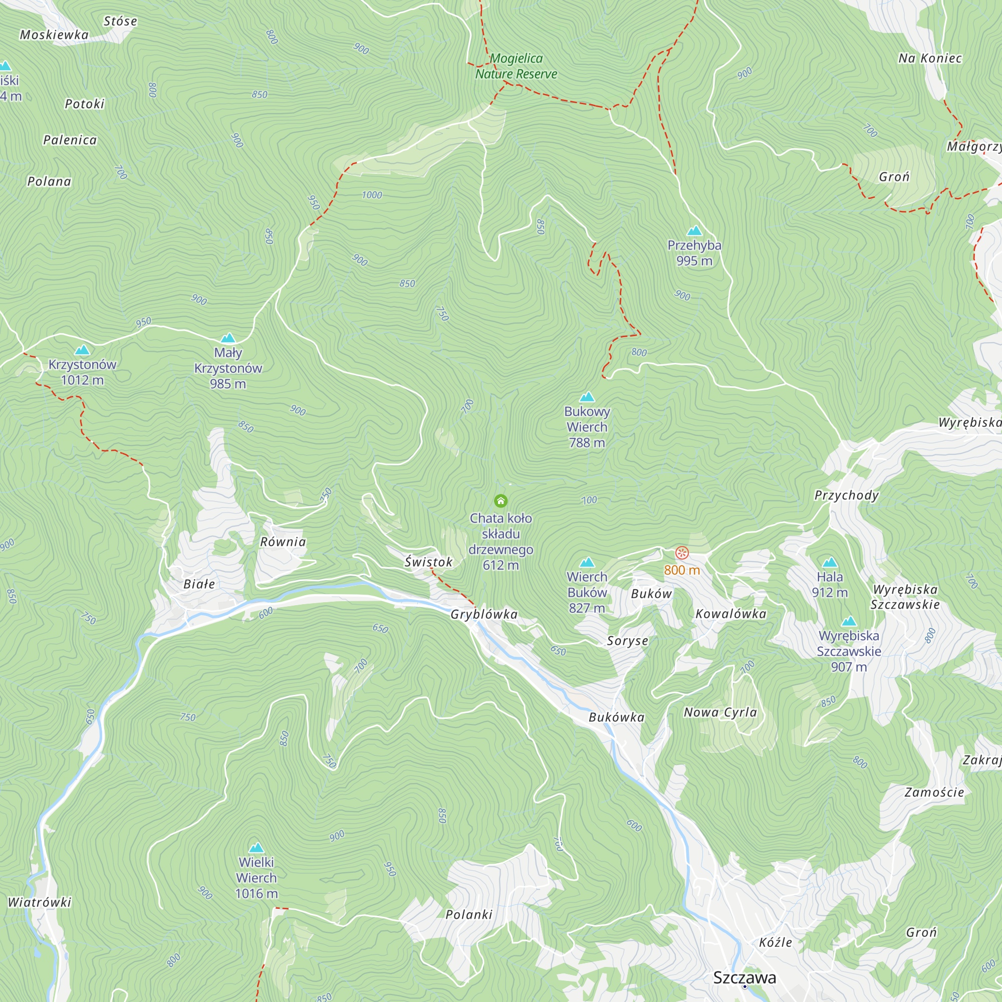 Chata koło składu drzewnego map