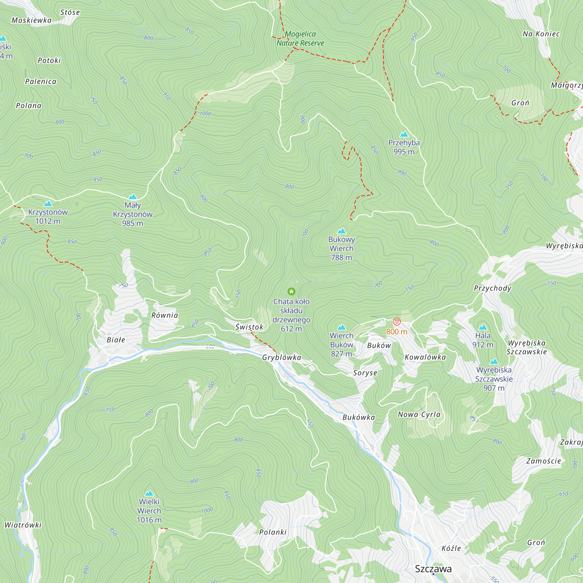 Chata koło składu drzewnego map