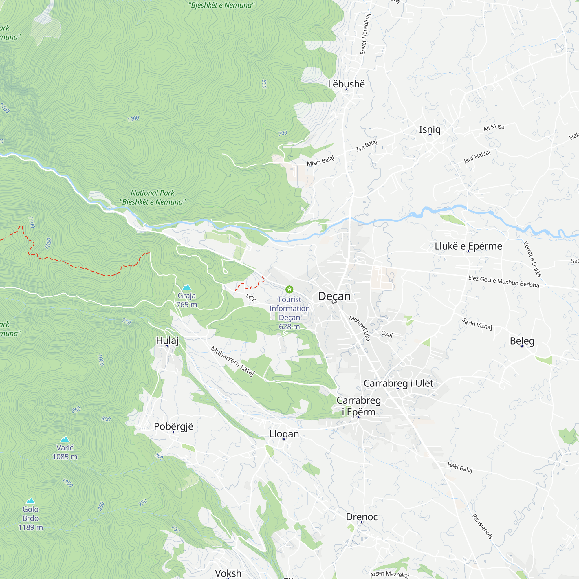Tourist Information Deçan map