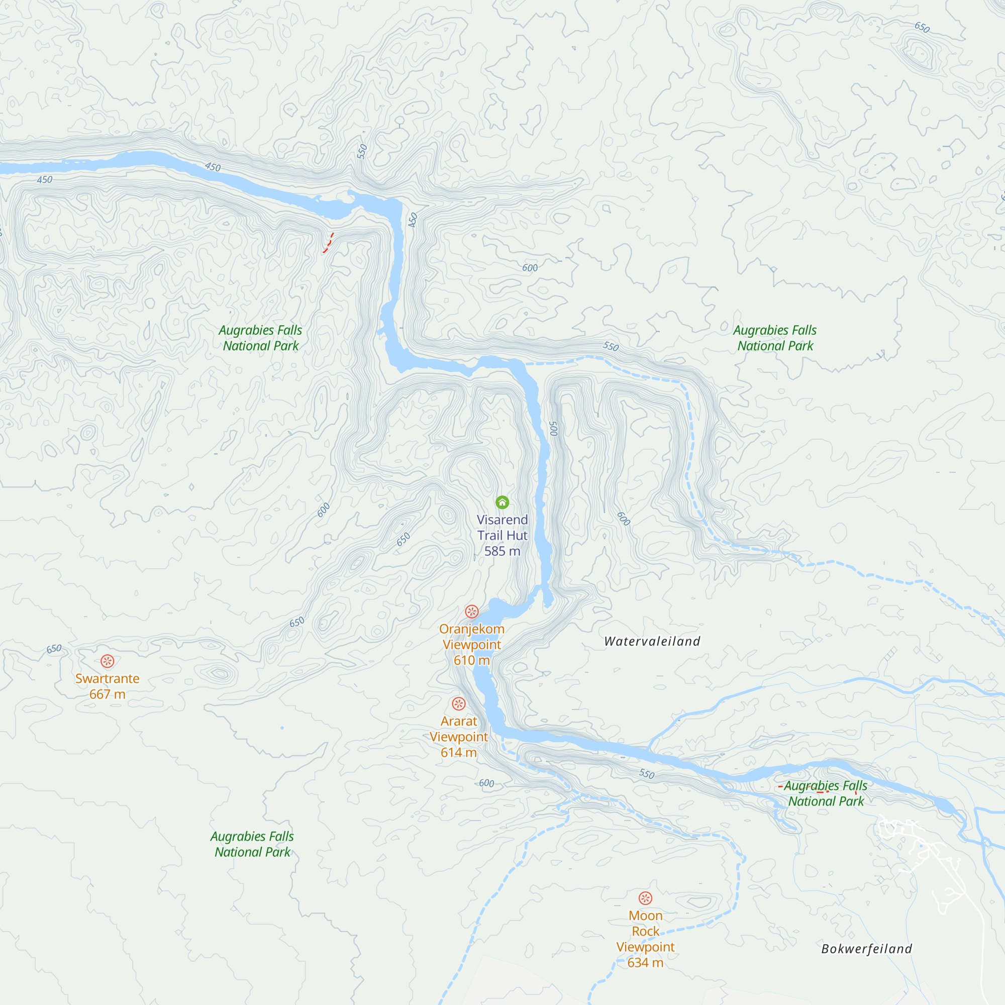 Visarend Trail Hut map