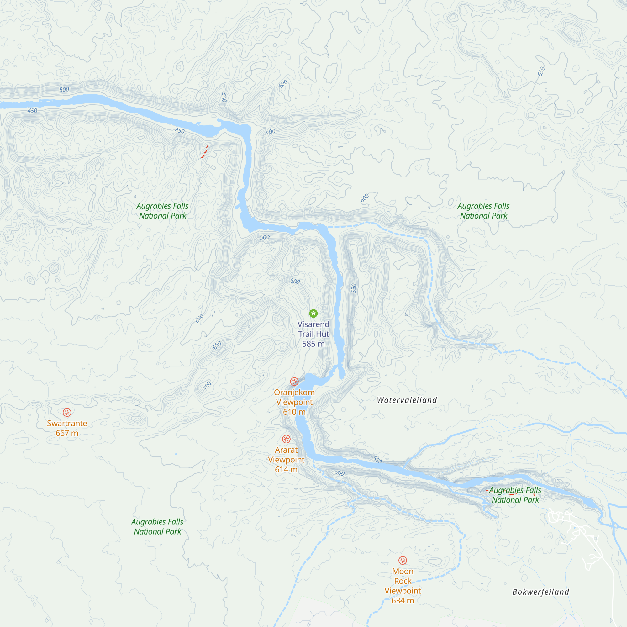 Visarend Trail Hut map