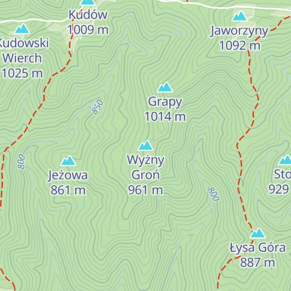 Map of Wyżny Groń