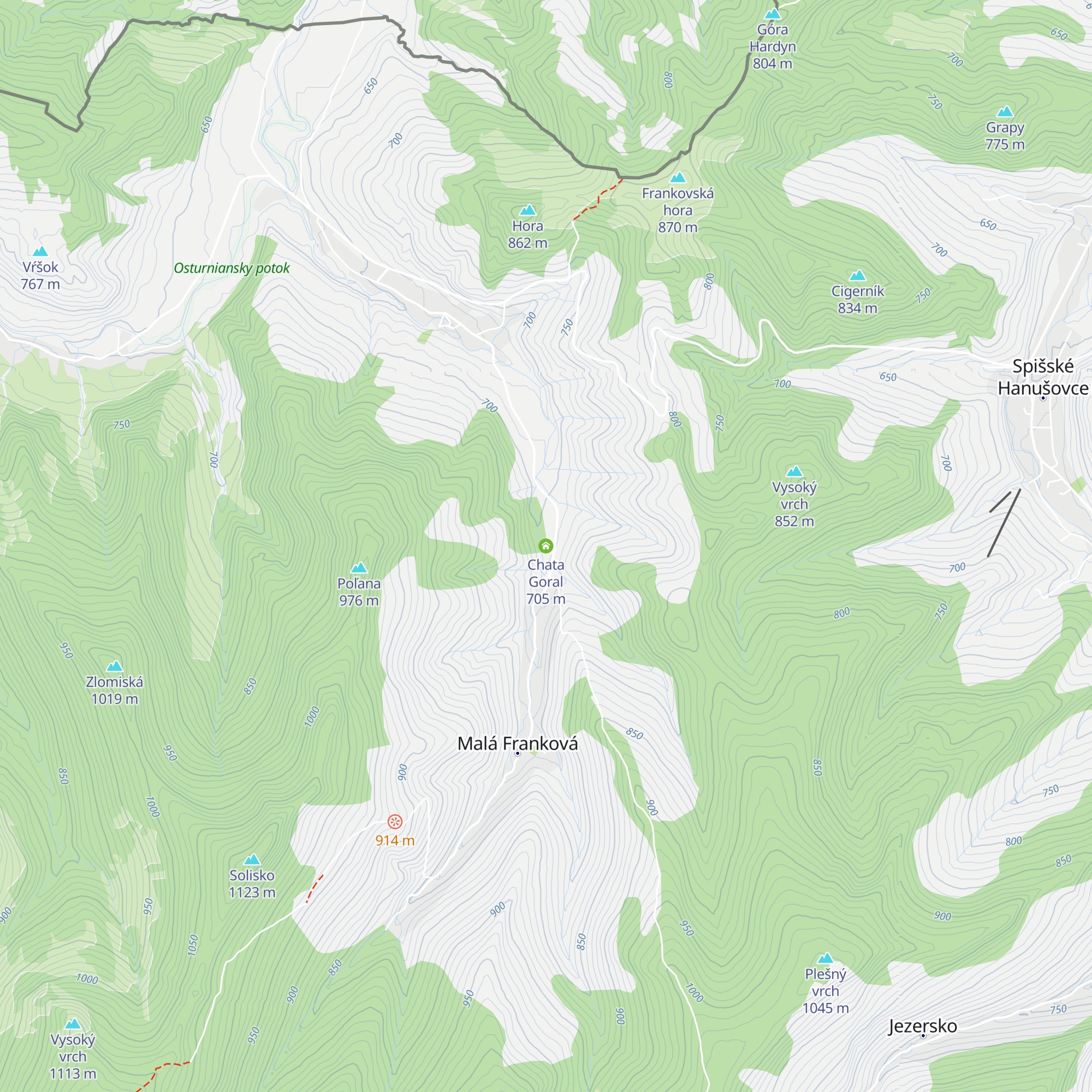 Chata Goral map
