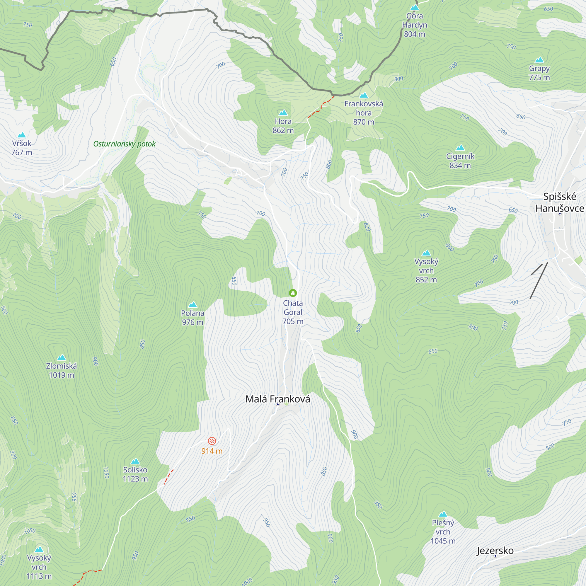 Chata Goral map