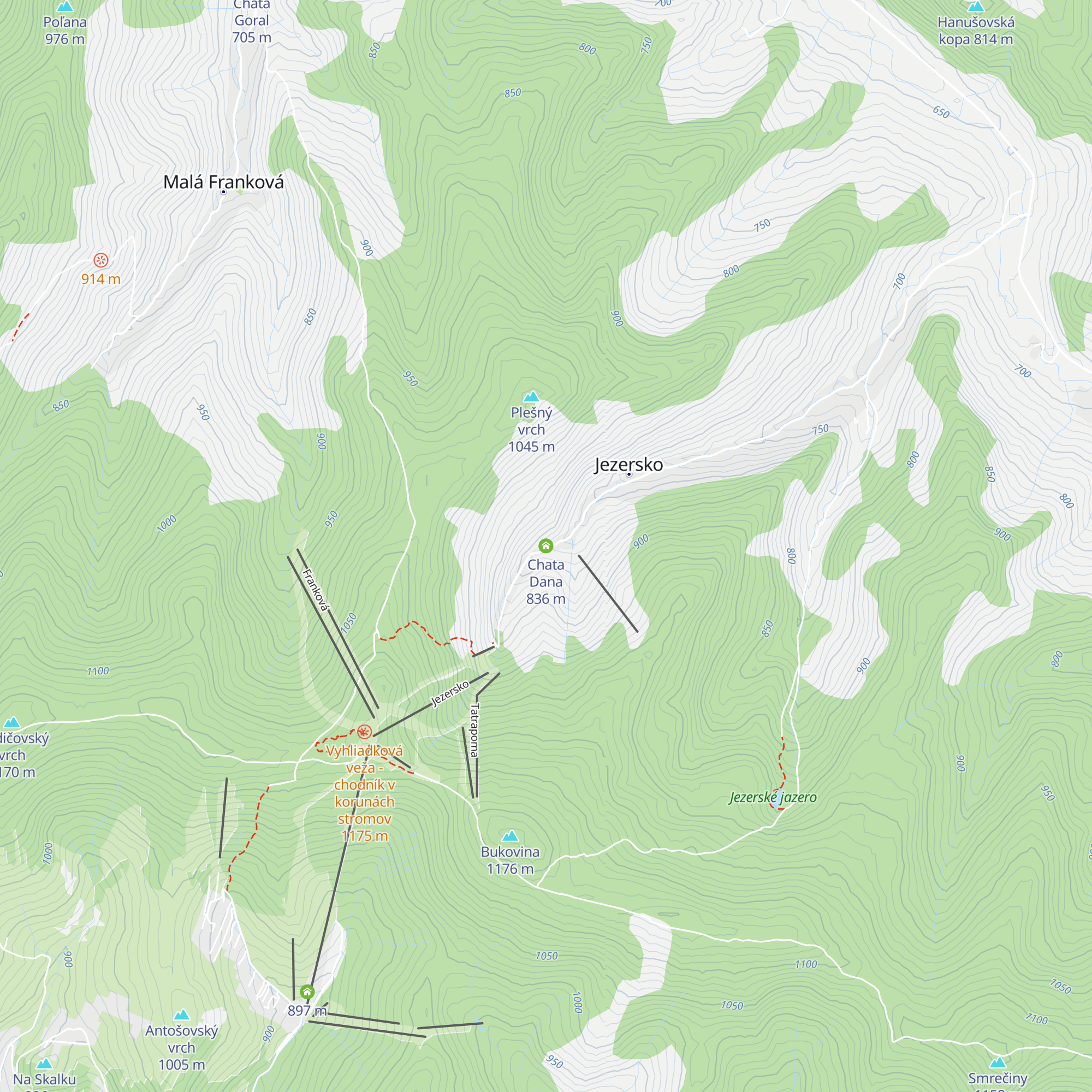 Chata Dana map