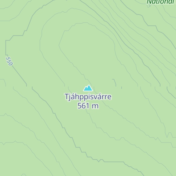 Map of Tjáhppisvárre