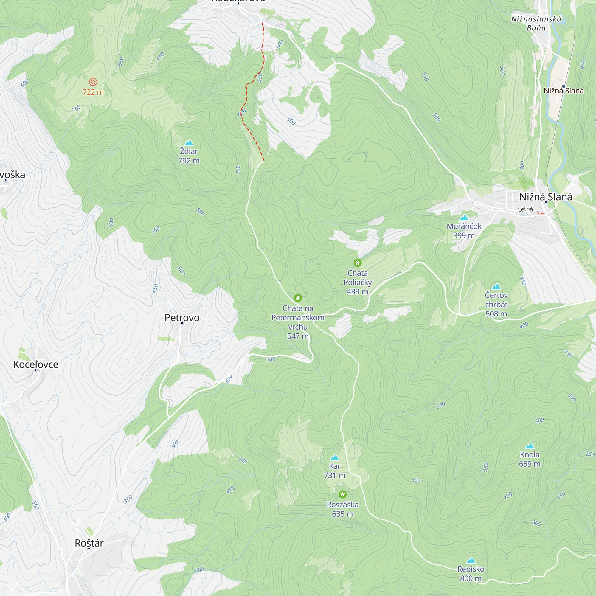 Chata na Petermanskom vrchu map