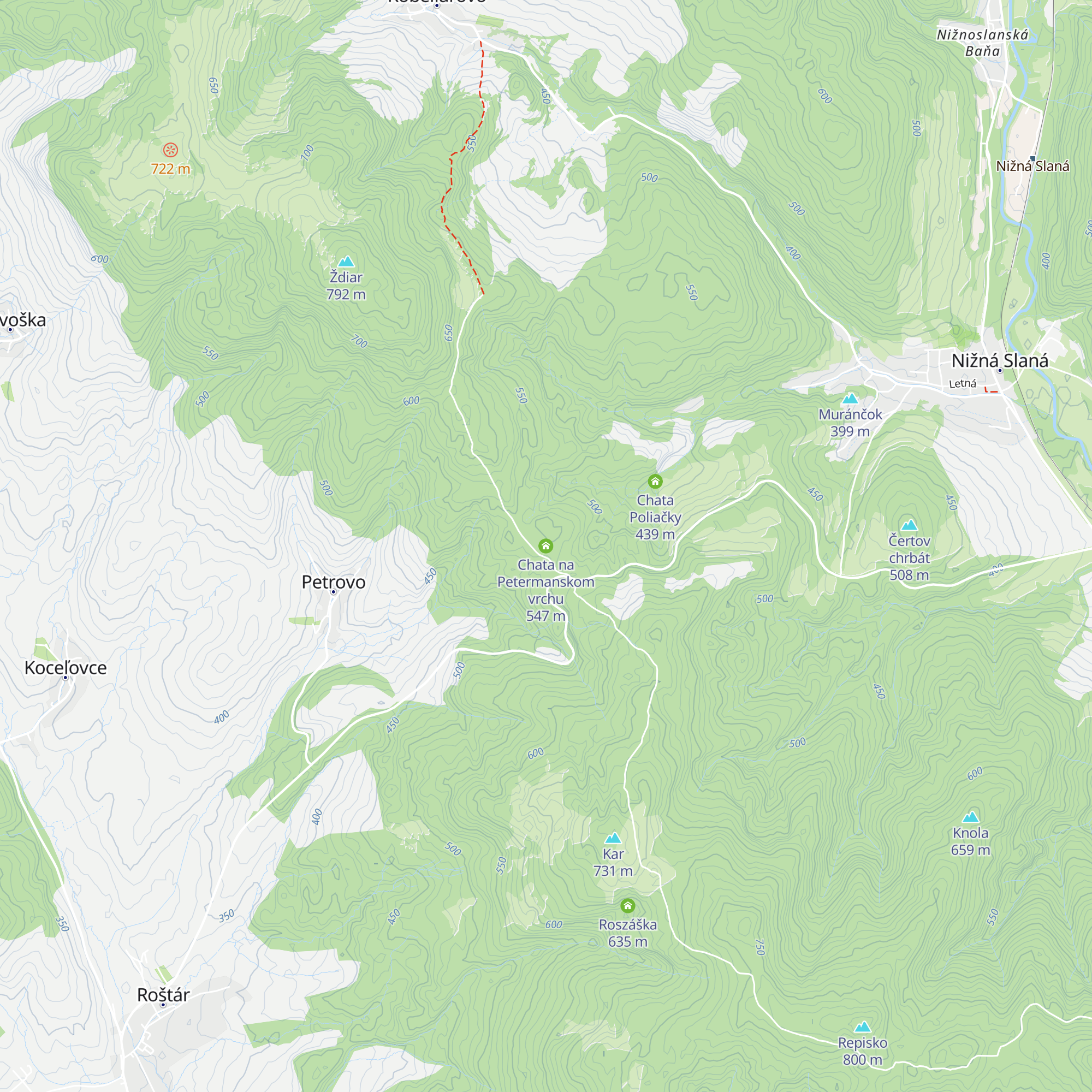 Chata na Petermanskom vrchu map
