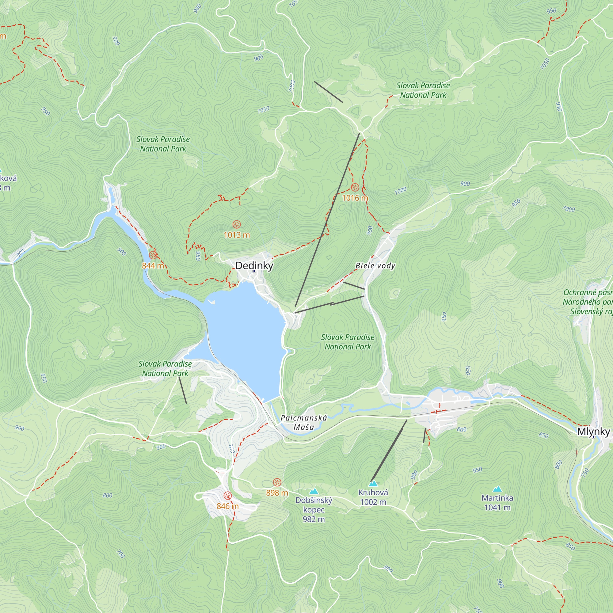 Chata pod vlekom map