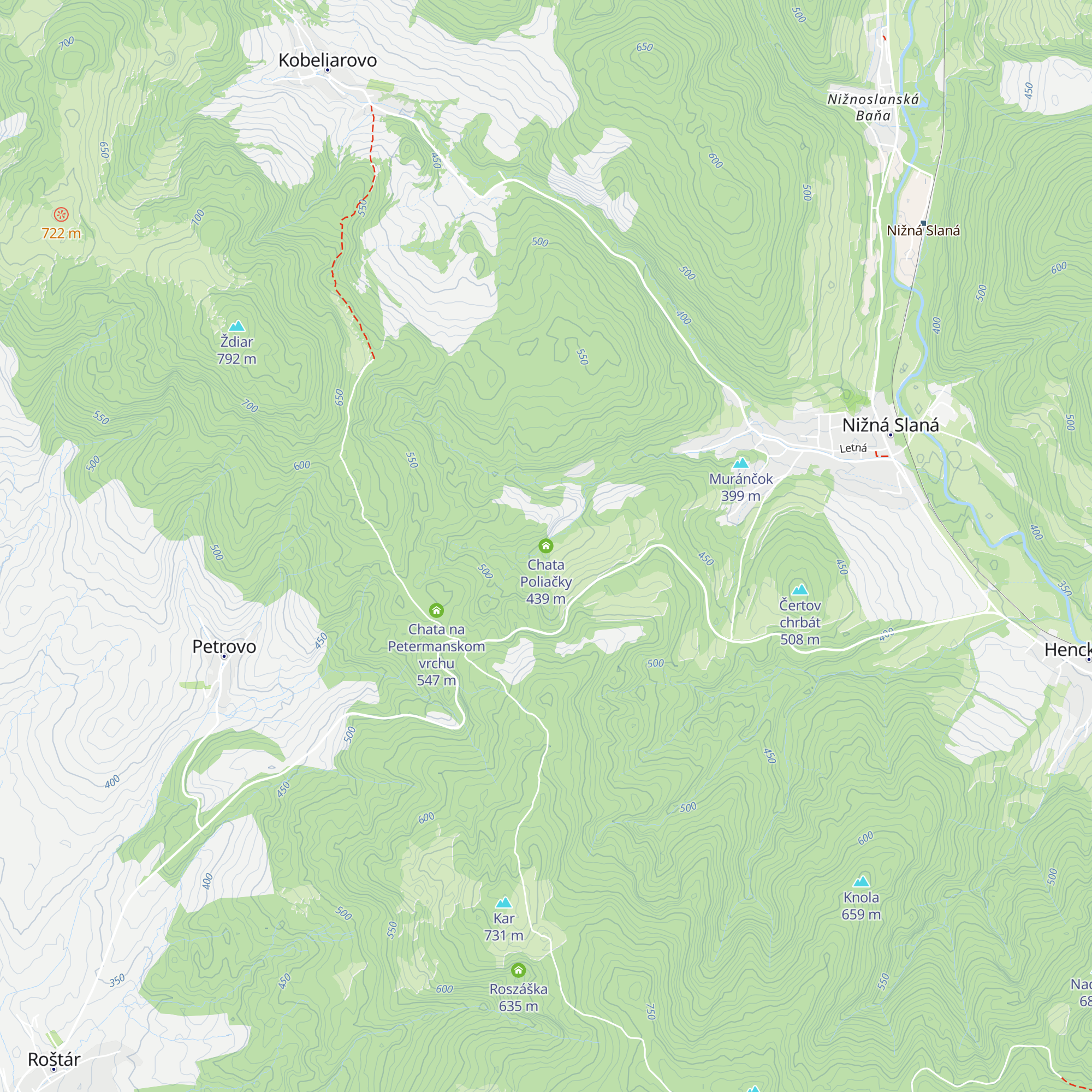 Chata Poliačky map