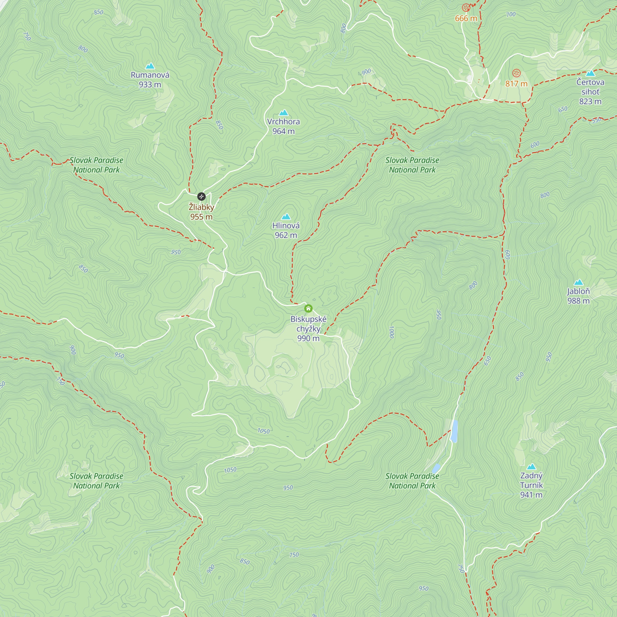 Biskupské chyžky map