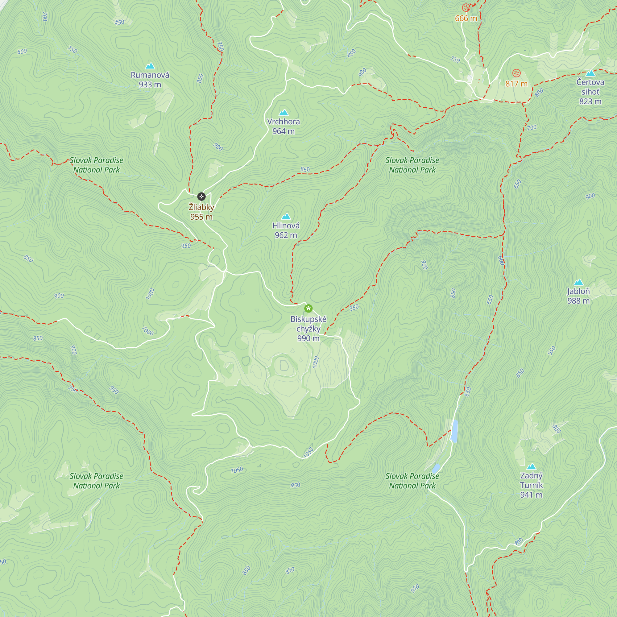 Biskupské chyžky map