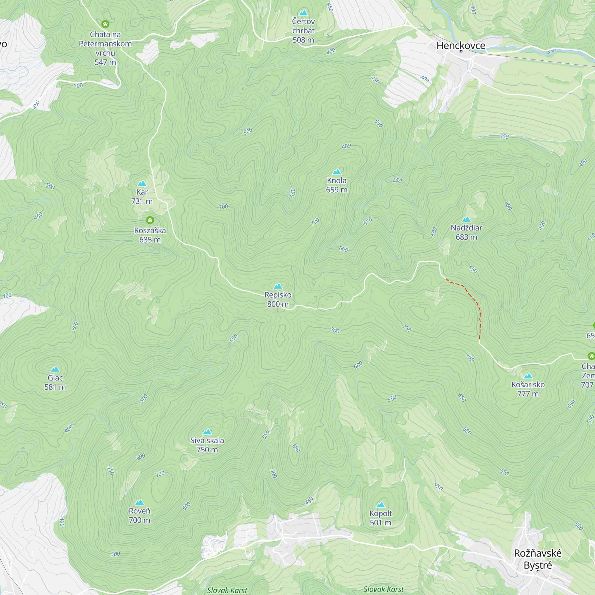 Domček map