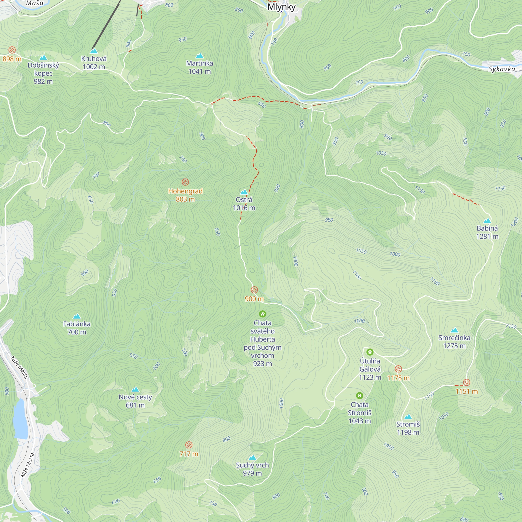 Chata Rakovec map