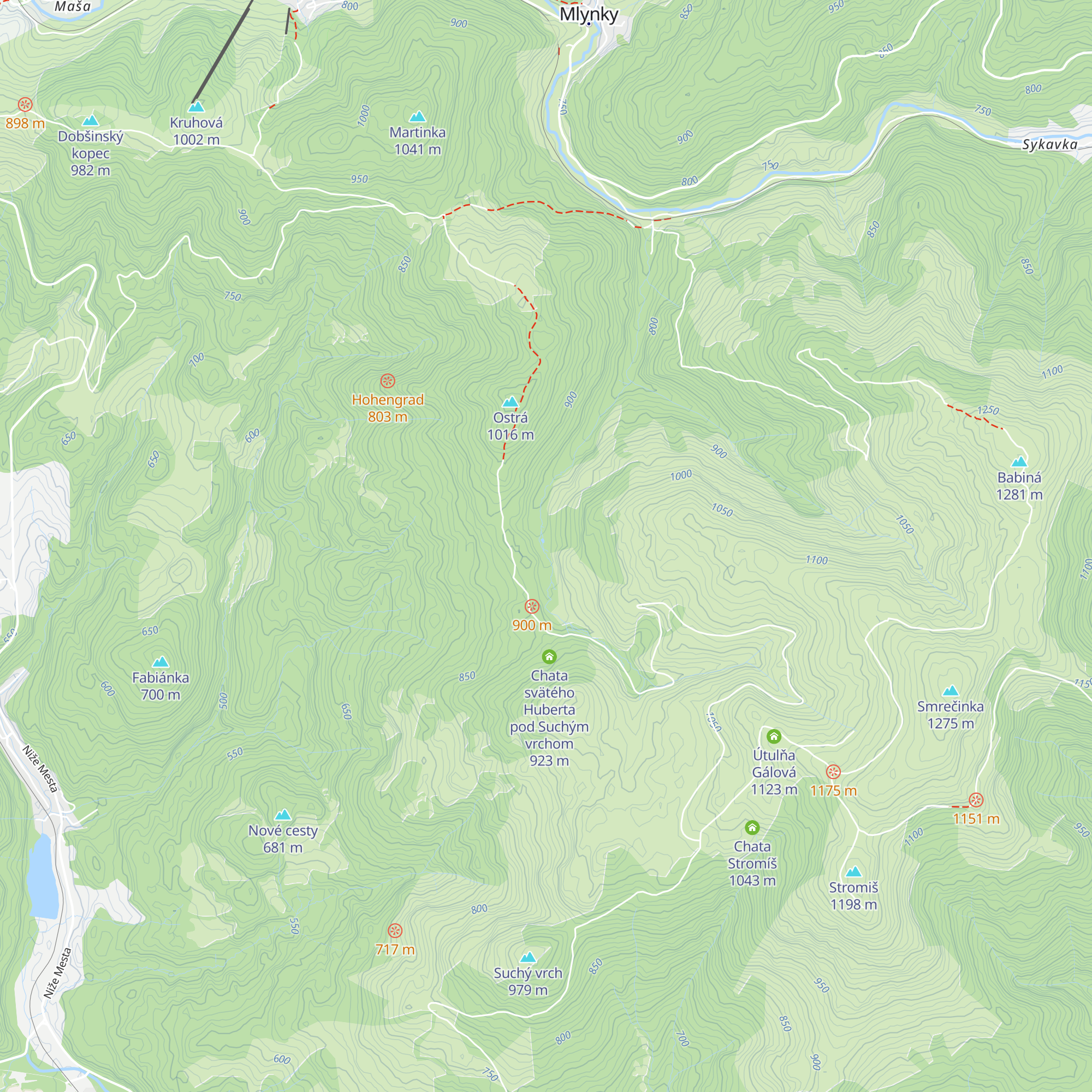 Chata Rakovec map