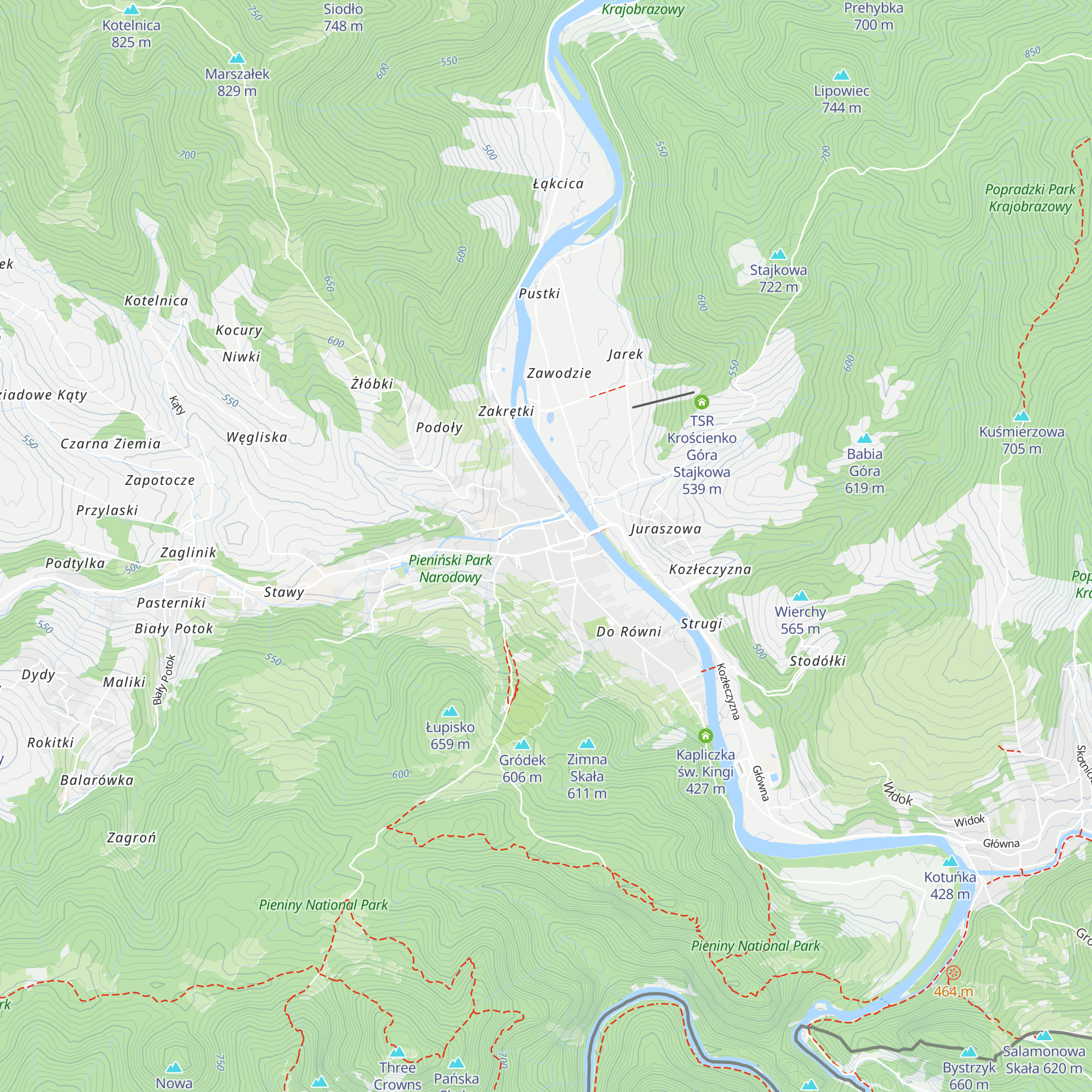 PTTK, Oddział Pieniński map