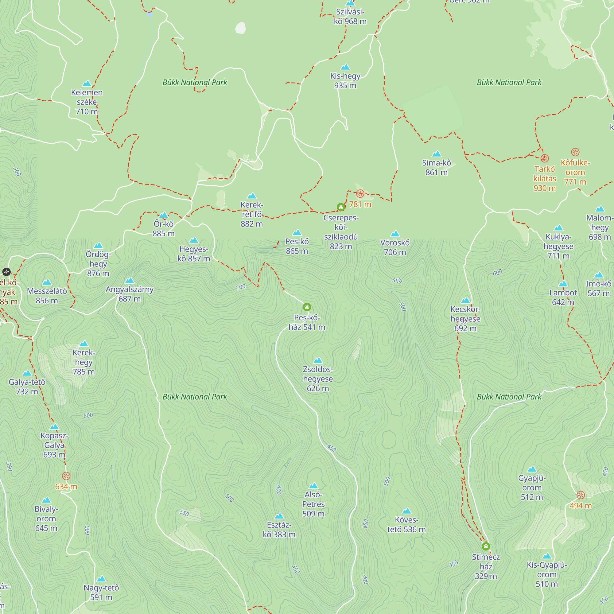 Pes-kő-ház map