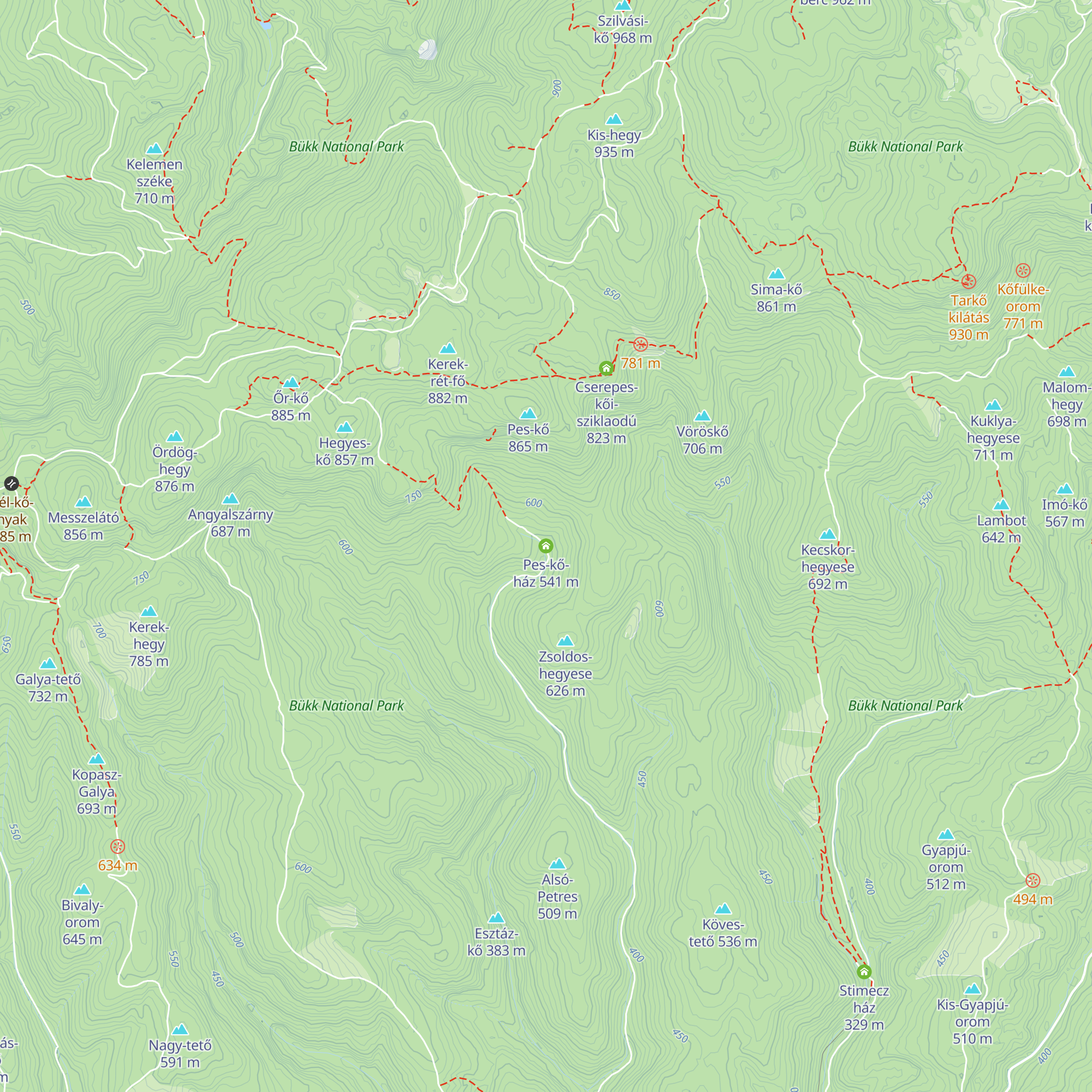 Pes-kő-ház map