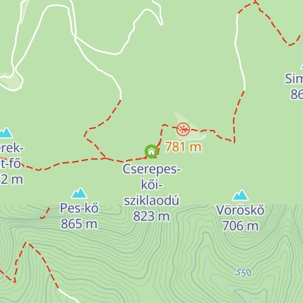 Map of Cserepes-kői-sziklaodú