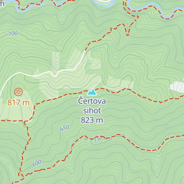 Map of Čertova sihoť