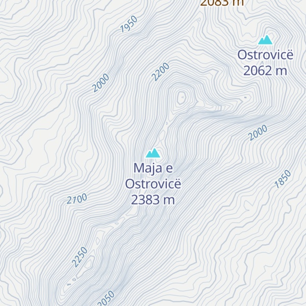 Map of Maja e Ostrovicë