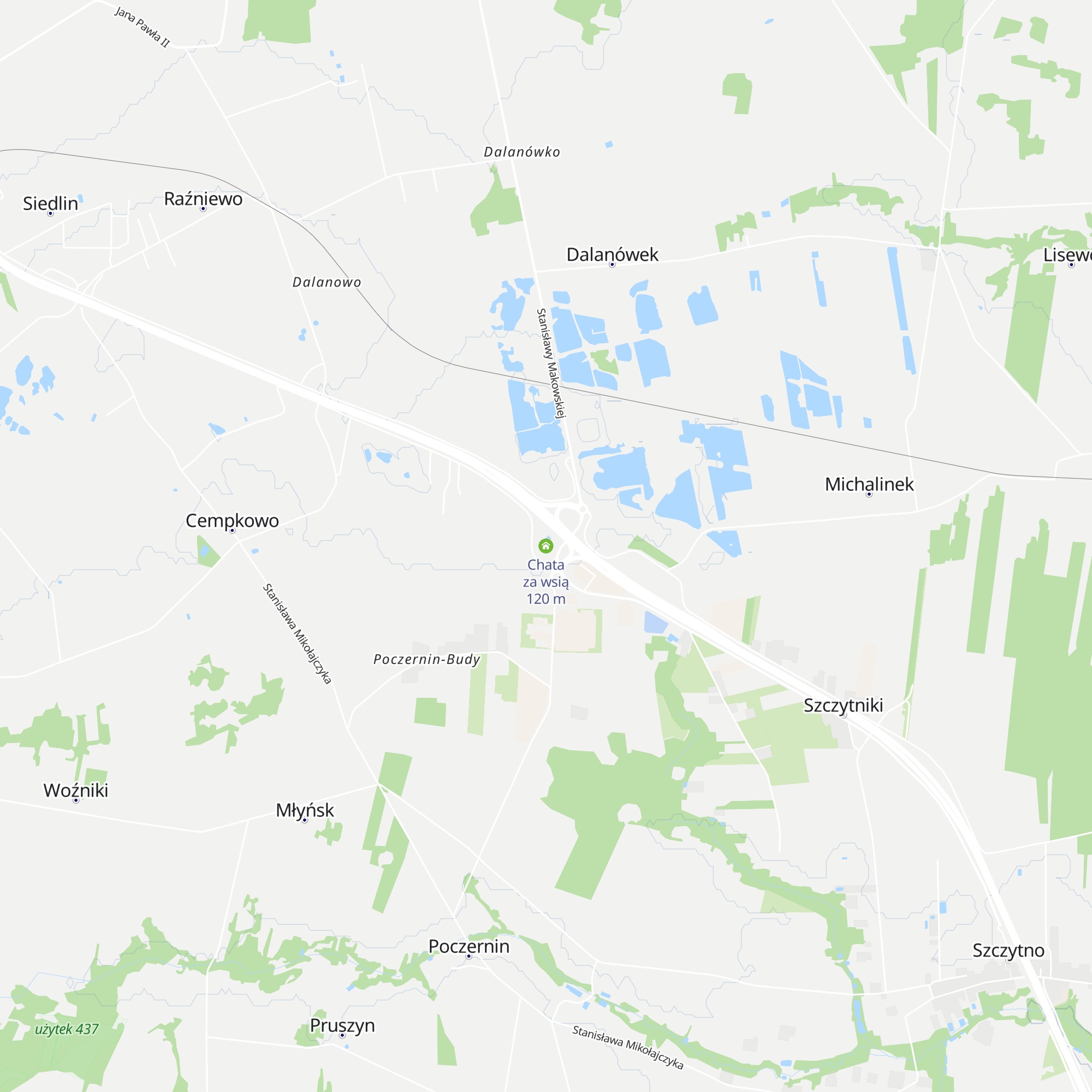 Chata za wsią map