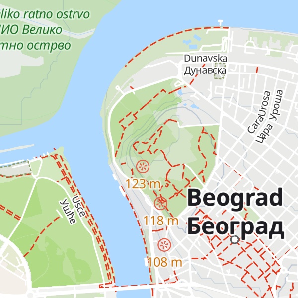 Map of Belgrade Fortress