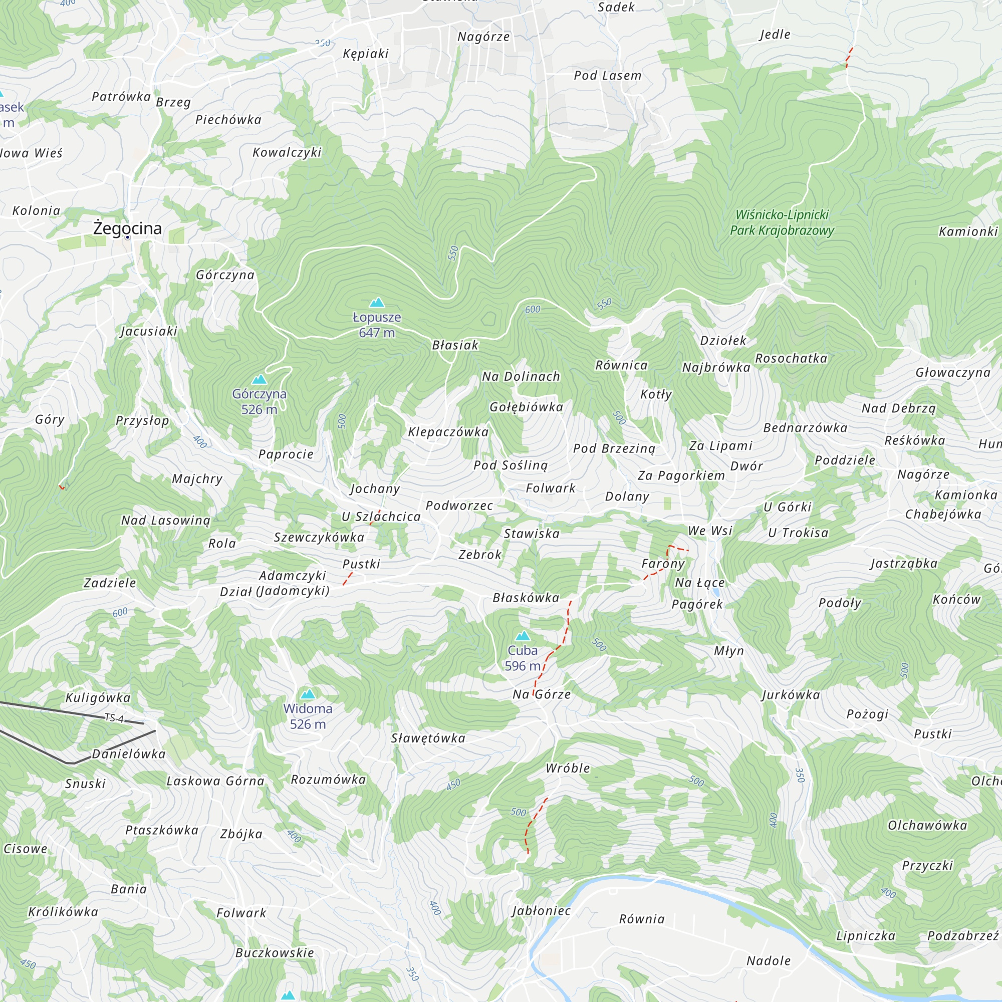 Schronisko młodzieżowe w Rozdzielu map